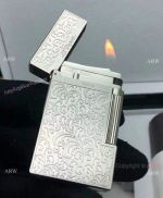 S T Dupont Replica Lighter - Silver Flower Lighter